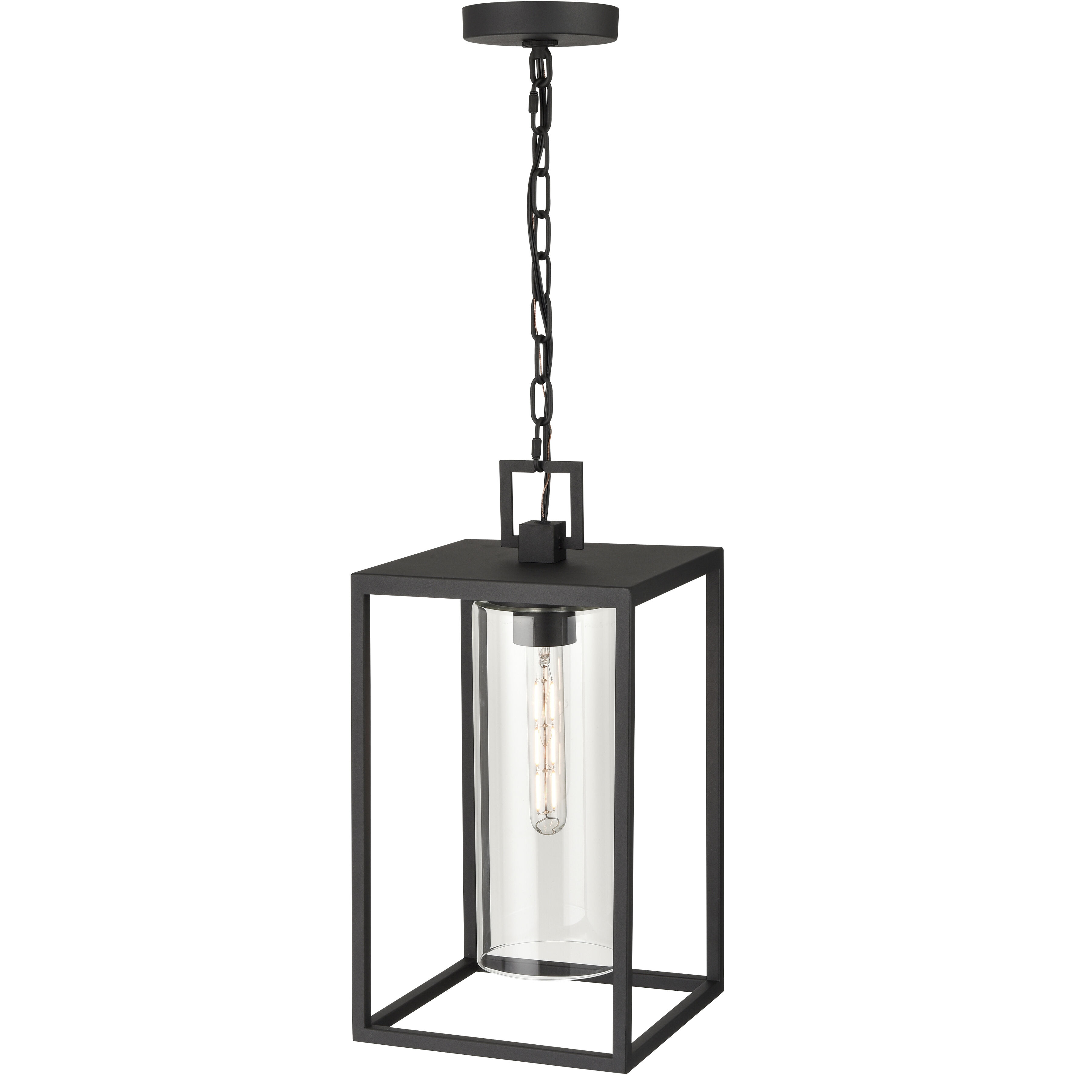Ellway 1 Light 9 inch Textured Black Outdoor Hanging Lantern